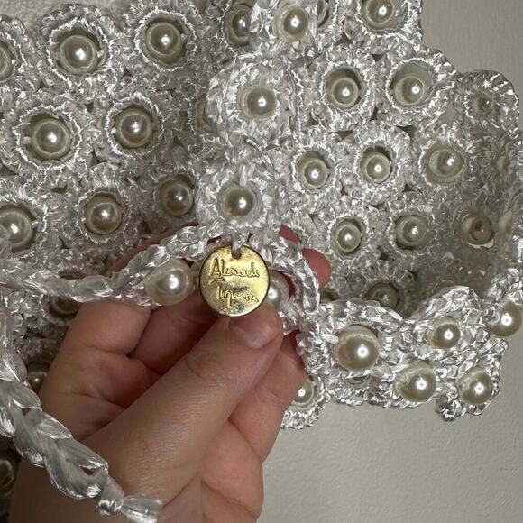 Alameda Turquesa Hana Pearl Embellished Crochet Crop Top White O/S NWT $432 - Picture 7 of 9